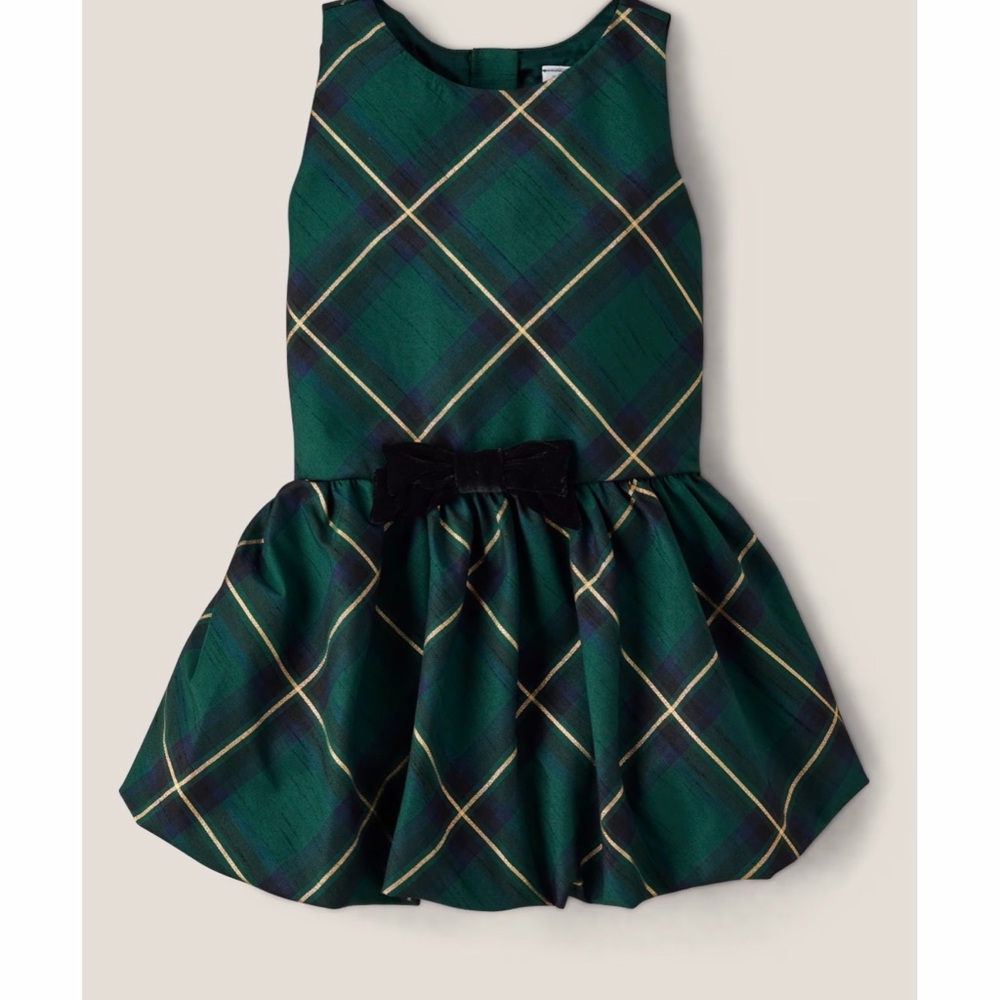 NWOT GYMBOREE Girls Plaid Bubble Dress - Royal Christmas - Green